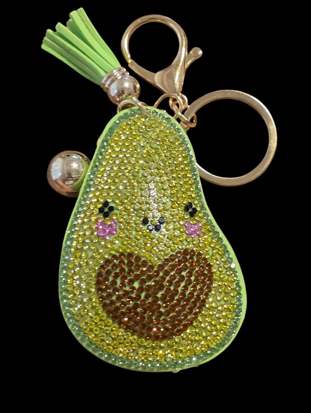 Avocado Crystal Bag Charm - Green